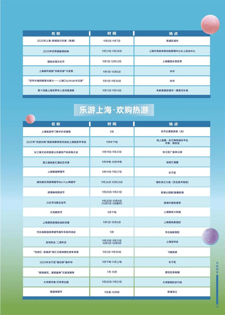 乐游上海文旅资讯2025年9月推荐
