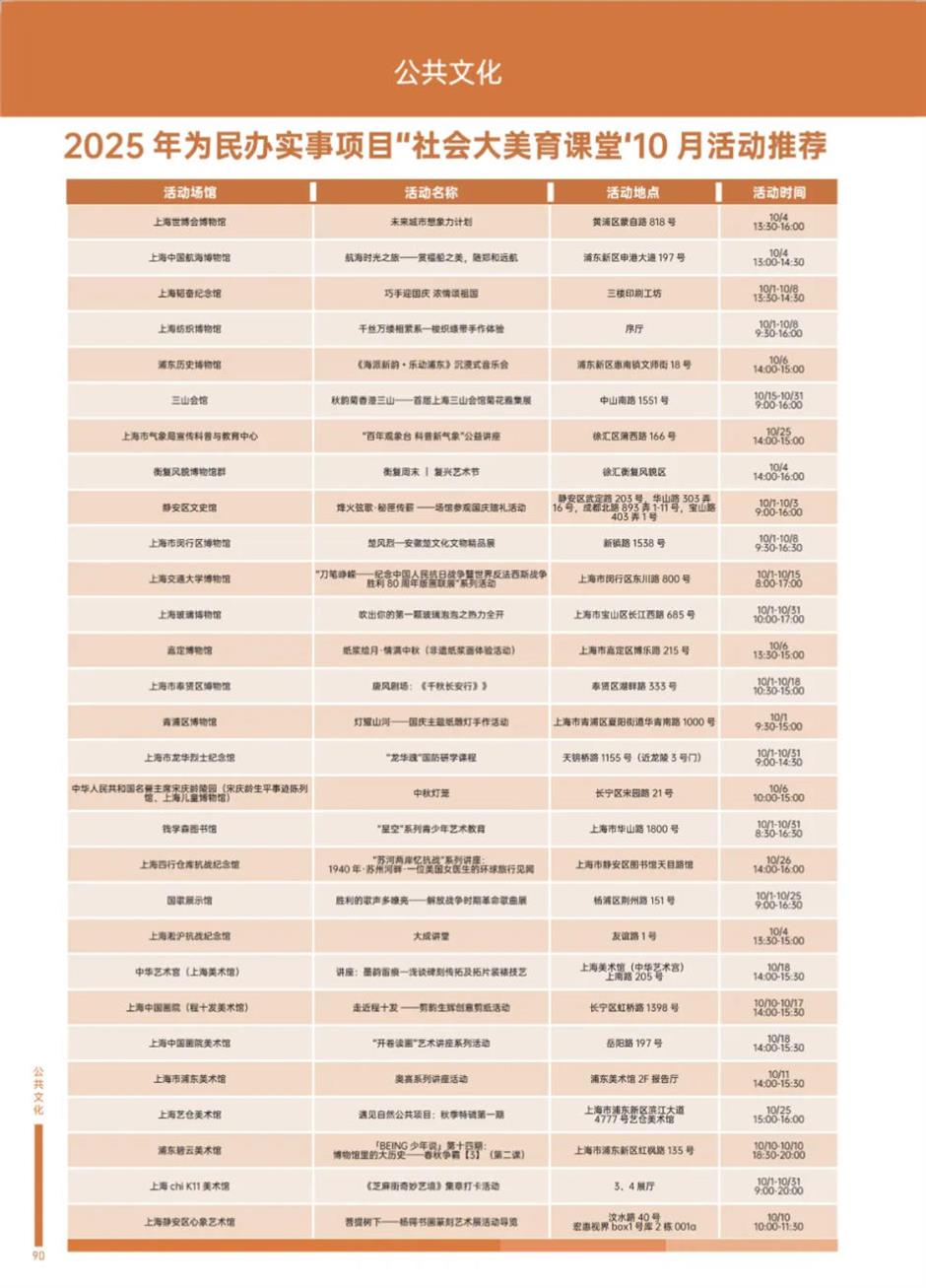 精彩十月!乐游上海文旅资讯推荐