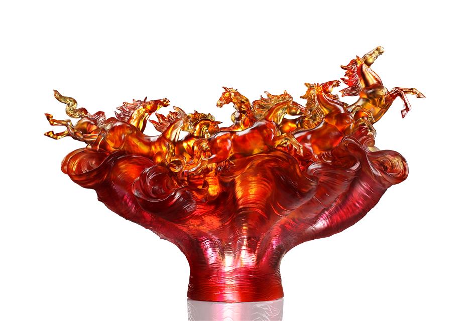 'Belief Defines Greatness'! Loretta Yang's Glass Horse Sculptures on Show