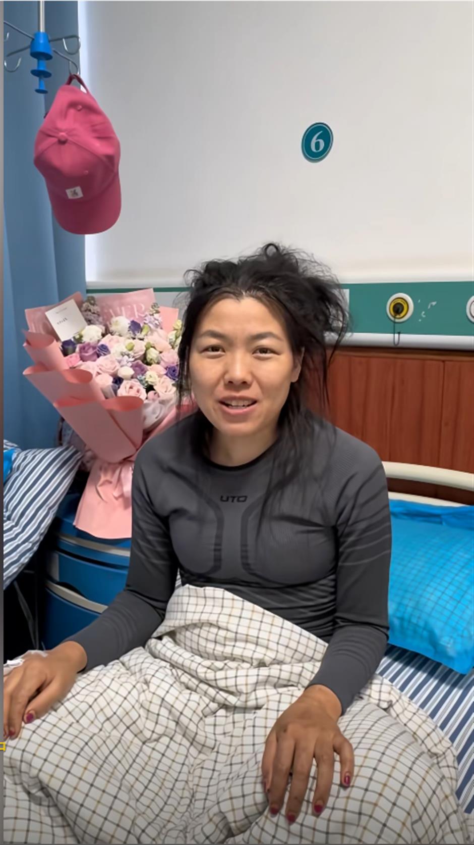 'Cold Beauty's Hospital Hair-Wash Goes Viral after Survival Race