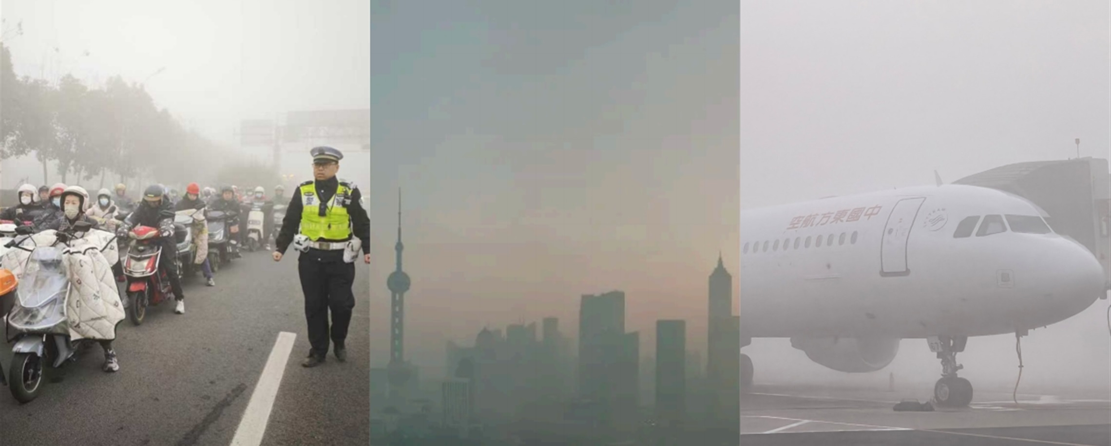 Heavy Fog and Air Pollution Snarl Traffic, Delay Flights in Shanghai