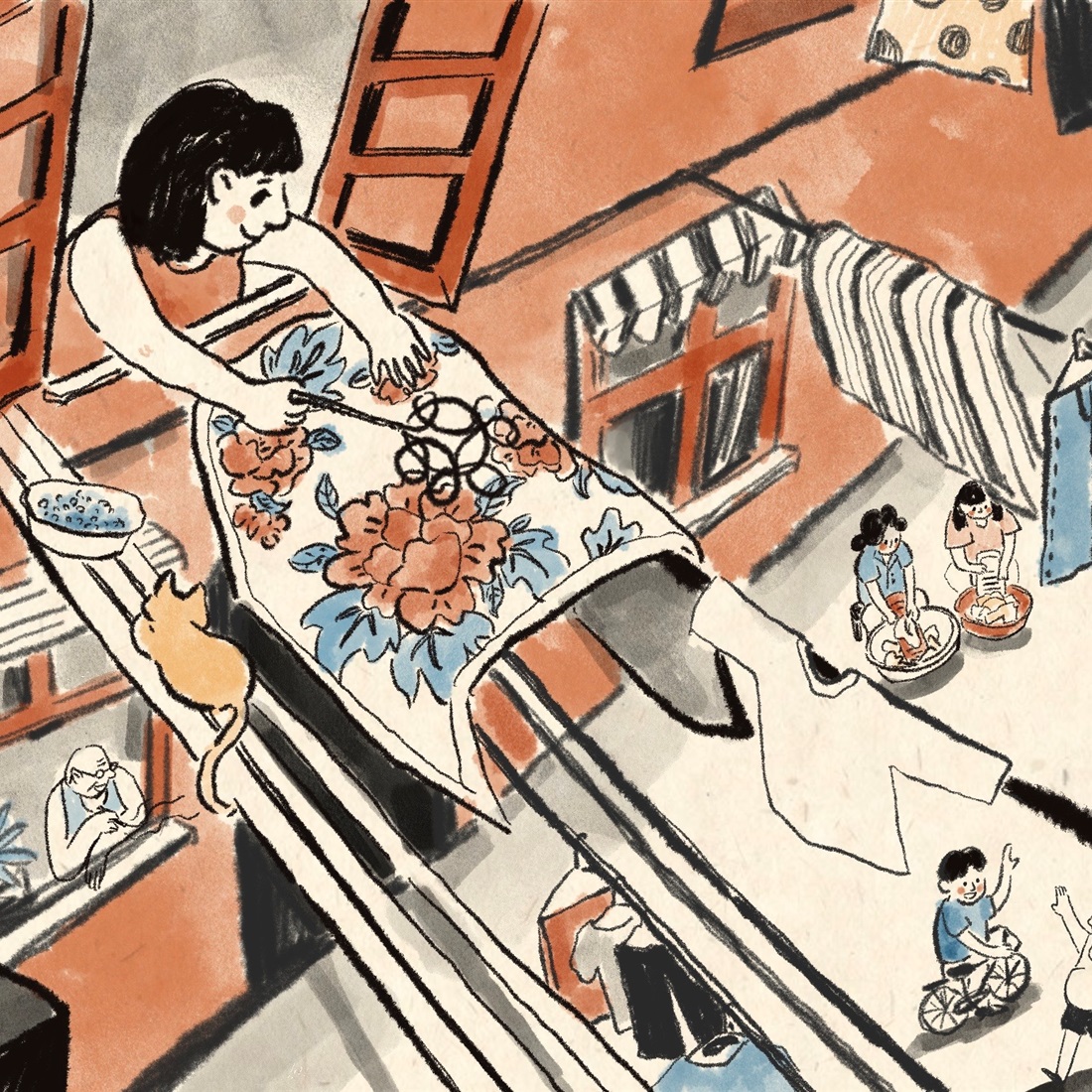 Illustration Show Bridges Past Memories and Present Moments
