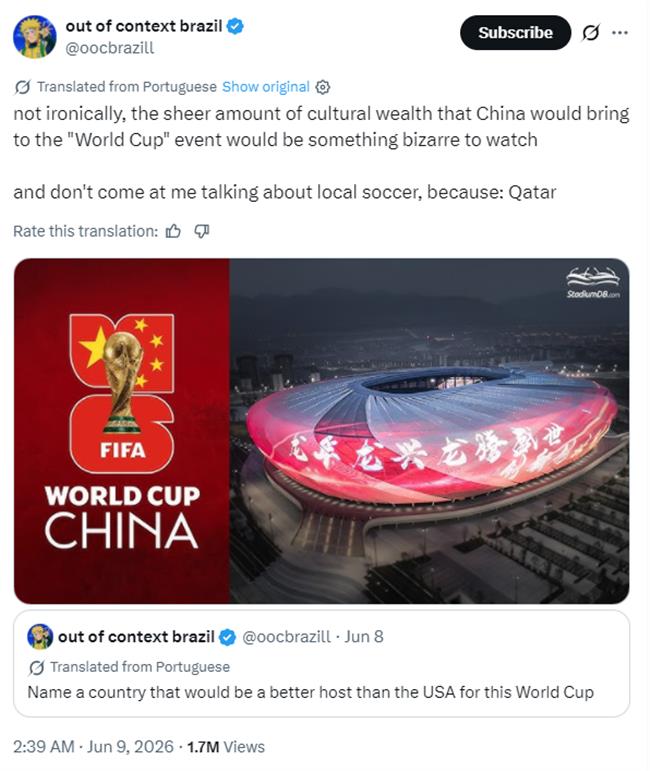 Could China Host a World Cup? As 2026 Tournament Kicks Off, Social Media Says Yes