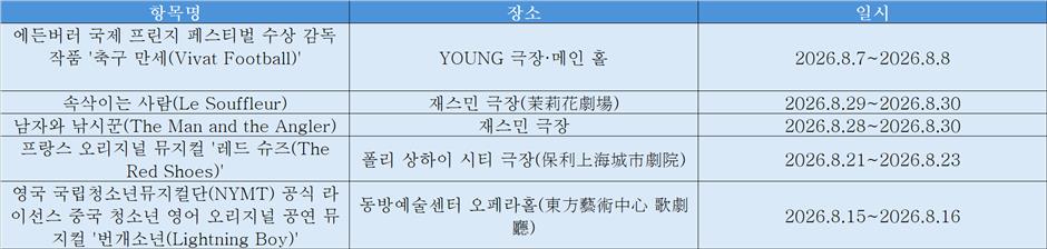 2026년 8월 문화 행사 안내