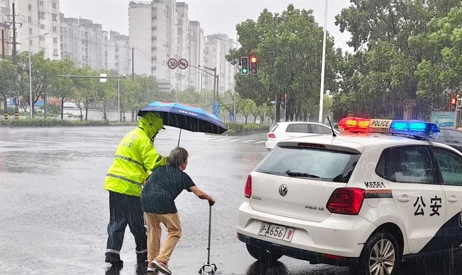 Shanghai Issues Red Rainstorm Warning As Typhoon Dolphin Nears